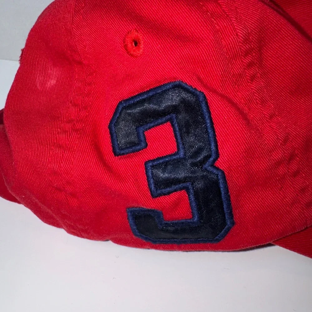 Polo Ralph Lauren Baseball Cap Boys 4-7 Red Big Pony Number 3 Patch Adjustable